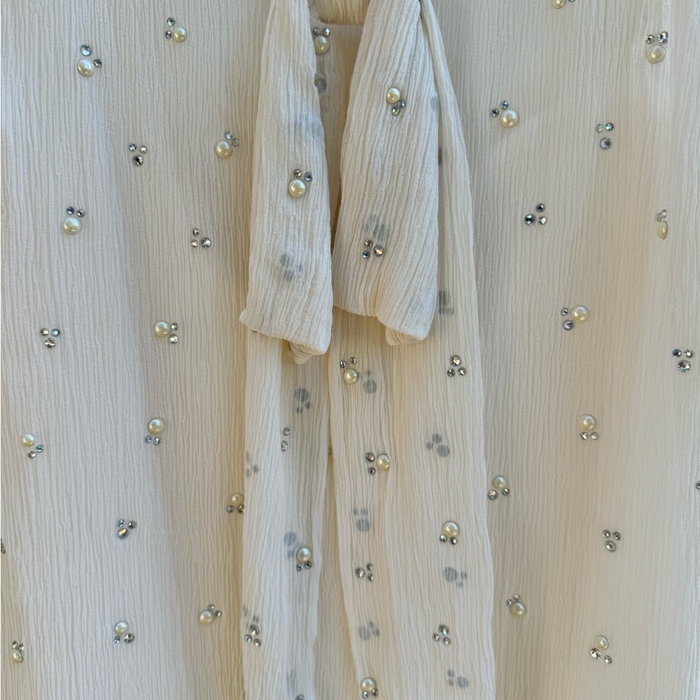 St. John V-Neck Tie Front Sleeveless Blouse size M - Picture 4 of 6